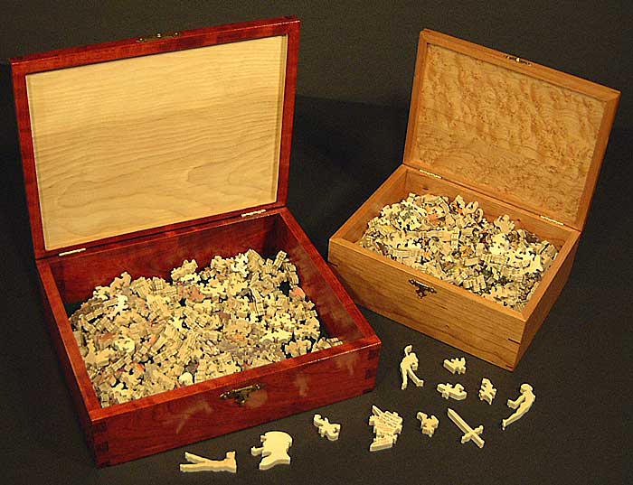 wooden puzzle boxes - Mohogany and maple wood boxes